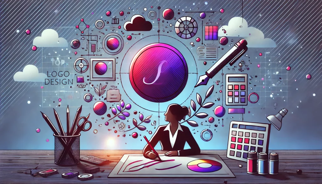 Visual of logo design tools, emphasizing customization options, ease of use, and pricing.